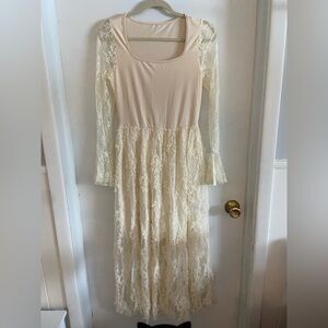 SHEIN Cream Lace Dress